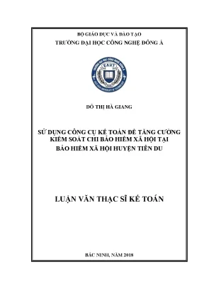 Sử dụng công cụ kế toán để tăng cường kiểm soát chi bảo hiểm xã hội tại bảo hiểm xã hội huyện tiên du