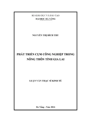 Luận văn phát triển cụm công nghiệp trong nông thôn tỉnh gia lai