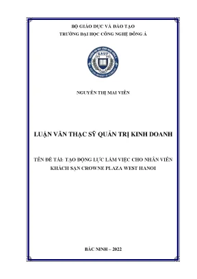 Tạo động lực làm việc cho nhân viên khách sạn crowne plaza west hanoi 2