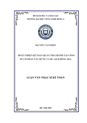 Hoàn thiện kế toán quản trị chi phí tại công ty cổ phần xây dựng và du lịch sông trà 2