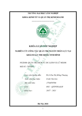 Nghiên cứu công tác quản trị nguồn nhân lực tại khách sạn the reed ninh bình