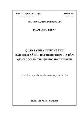 Luận văn quản lý nhà nước về thu bảo hiểm xã hội bắt buộc trên địa bàn quận gò vấp tp hcm