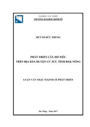 Luận văn phát triển cây hồ tiêu trên địa bàn huyện cơ jút