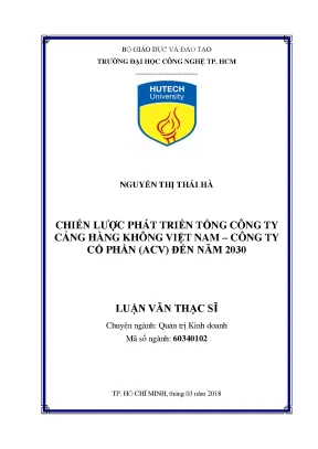 Luận văn thạc sĩ chiến lược phát triển tổng công ty cảng hàng không việt nam công ty cổ phần acv đến năm 2030