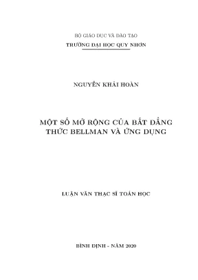Luận văn một số mở rộng của bất đẳng thức bellman và ứng dụng