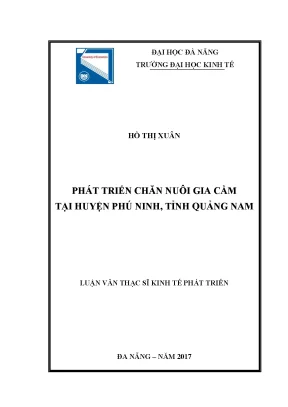 Luận văn phát triển chăn nuôi gia cầm tại huyện phú ninh tỉnh quảng nam