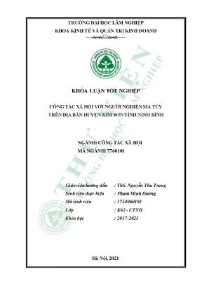 Công tác xã hội với người nghiện ma túy trên địa bàn huyện kim sơn tỉnh ninh bình