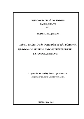 Luận văn những nhân tố tác động đến sự hài lòng của khách hàng sử dụng dịch vụ trên website