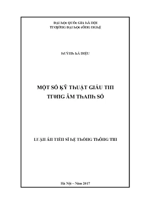 Luận văn một số kỹ thuật giấu tin trong âm thanh số