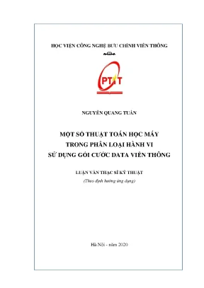 Luận văn một số thuật toán học máy trong phân loại hành vi sử dụng gói cước data viễn thông