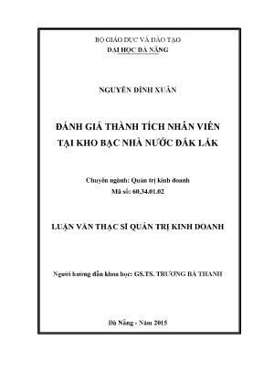 Luận văn đánh giá thành tích nhân viên tại kho bạc nhà nước đăk lăk