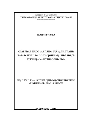 Luận văn nâng cao năng lực cạnh tranh tại các ngân hàng thương mại nhà nước trên địa bàn tỉnh vĩnh phúc
