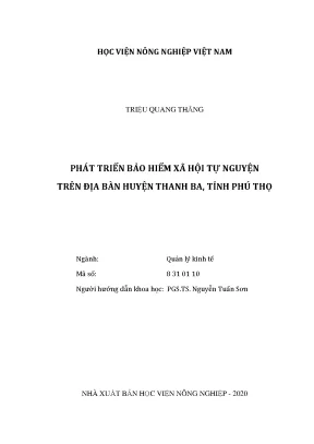 Phát triển bảo hiểm xã hội tự nguyện trên địa bàn huyện thanh ba tỉnh phú thọ