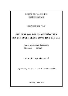 Luận văn giải pháp xóa đói giảm nghèo tren địa bàn huyện krông bông tỉnh đắk lắk