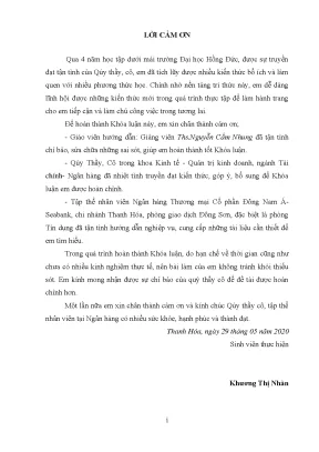Nâng cao hiệu quả hoạt động cho vay của ngân hàng tmcp đông nam á seabank chi nhánh thanh hóa phòng giao dịch đông sơn