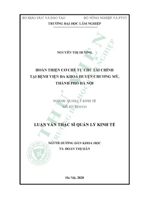 Hoàn thiện cơ chế tự chủ tài chính tại bệnh viện đa khoa huyện chương mỹ thành phố hà nội