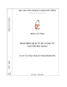 Luận văn hoạt động quản lý dự án đầu tư tại vnpt bắc giang