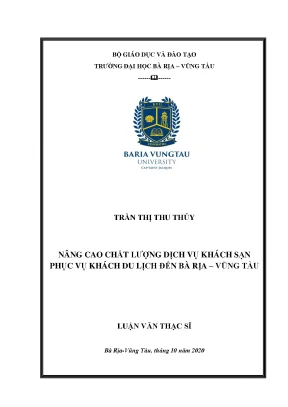 Luận văn nâng cao chất lượng dịch vụ khách sạn phục vụ khách du lịch đến bà rịa vũng tàu