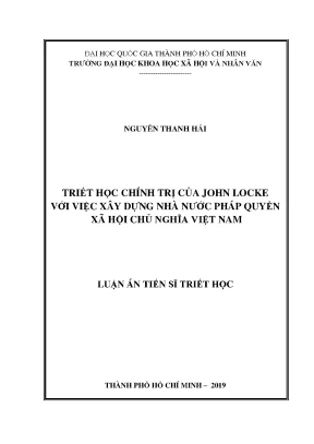 Triết học chính trị của jonh locke với việc xây dựng nhà nước pháp quyền xã hội chủ nghĩa việt nam