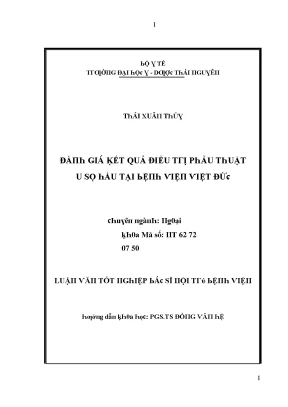 Luận văn đánh giá kết quả điều trị phẫu thuật u sọ hầu tại bệnh viện việt đức