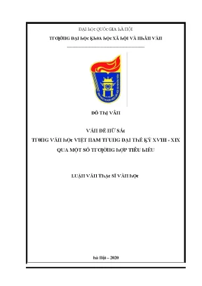 Luận văn thạc sĩ vấn đề nữ sắc trong văn học việt nam trung đại thế kỷ xviii xix qua một số trường hợp tiêu biểu
