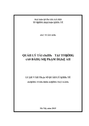 Luận văn quản lý tài chính tại trường cao đẳng sư phạm nghệ an