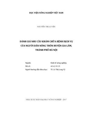 Luận văn đánh giá nhu cầu khám chữa bệnh dịch vụ của người dân nông thôn huyện gia lâm thành phố hà nội