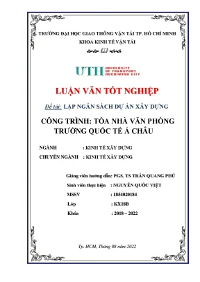 Tài liệu lập ngân sách dự án xây dựng công trình tòa nhà văn phòng