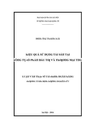 Luận văn hiệu quả sử dụng tài sản tại công ty cổ phần đầu tư và thương mại tng
