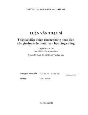 Thiết kế điều khiển cho hệ thống phát điện sức gió dựa trên thuật toán học tăng cường