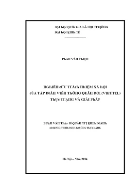 Luận văn nghiên cứu trách nhiệm xã hội của tập đoàn viễn thông quân đội viettel thực trạng và giải pháp
