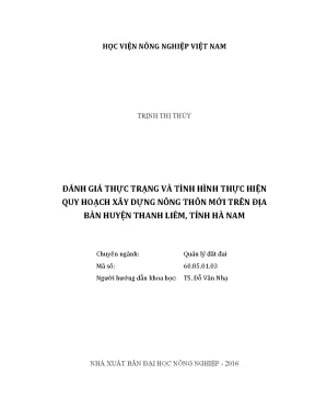 Luận văn đánh giá thực trạng và tình hình thực hiện quy hoạch xây dựng nông thôn mới trên địa bàn huyện thanh liêm tỉnh hà nam