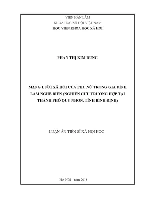 Mạng lưới xã hội của phụ nữ trong gia đình làm nghề biển nghiên cứu trường hợp tại thành phố quy nhơn tỉnh bình định