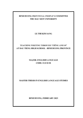 Eaching writing through tiếng anh 10at dau tieng high school binh duongprovince