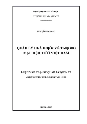 Luận văn quản lý nhà nước về thương mại điện tử ở việt nam