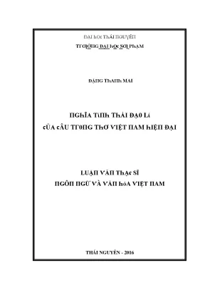 Luận văn nghĩa tình thái đạo lí của câu trong thơ việt nam hiện đại