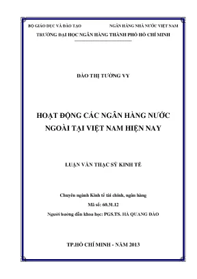 Luận văn hoạt động các ngân hàng nước ngoài tại việt nam hiện nay