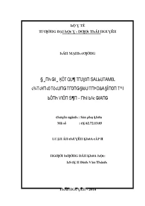 Luận văn đánh giá kết quả truyền salbutamol cắt cơn co tử cung trong điều trị dọa đẻ non tại bệnh viện sản nhi bắc giang
