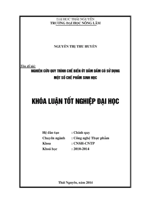 Luận văn nghiên cứu quy trình chế biến ớt dầm dấm có sử dụng một số chế phẩm sinh học
