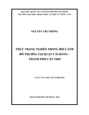 Thực trạng nghèo trong bối cảnh đô thị hóa tại quận cái răng thành phố cần thơ