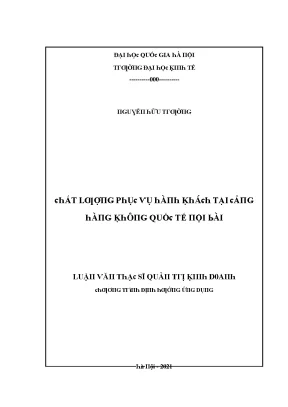Luận văn chất lượng phục vụ hành khách tại cảng hang không quốc tế nội bài