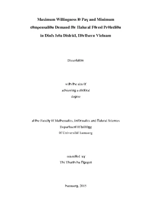 Luận văn maximum willingness to pay and minimum compensation demand for natural forest protection in dinh hoa district northern