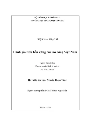 Luận văn đánh giá tính bền vững của nợ công việt nam