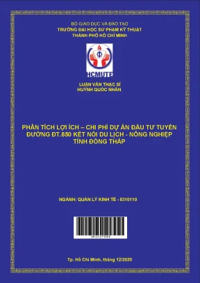 Phân tích lợi ích chi phí dự án đầu tư tuyến đường đt 850 kết nối du lịch nông nghiệp tỉnh đồng tháp