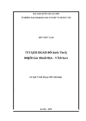 Luận văn thạc sĩ truyện ngắn đỗ bích thúy dưới góc nhìn địa văn hóa