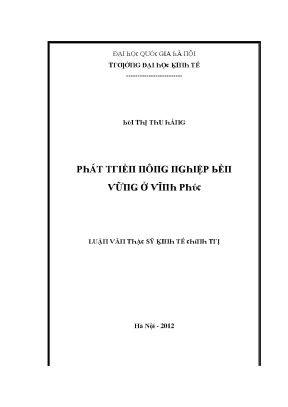Luận văn phát triển nông nghiệp bền vững ở vĩnh phúc