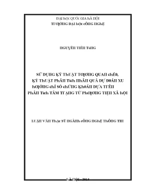 Luận văn sử dụng kỹ thuật tương quan chéo kỹ thuật phân tích nhân quả dự đoán xu hướng chỉ số chứng khoán dựa trên phân tích tâm trạng từ phương tiện xã hội