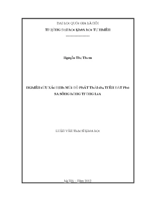 Luận văn thạc sĩ nghiên cứu xác định mức độ phát thải ch4 trên đất phù sa sông hồng trồng lúa vnu lvts08w