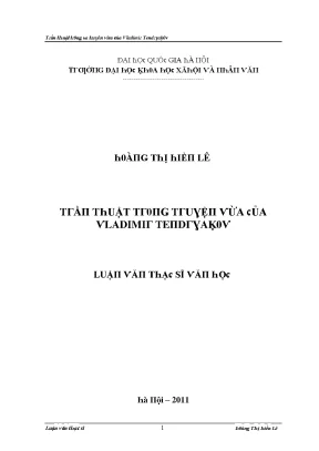 Luận văn thạc sĩ trần thuật trong ba truyện vừa của vladimir tendryakov nguyệt thực sáu mươi ngọn nến đêm sau lễ ra trường