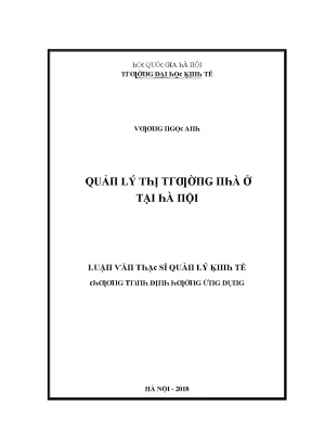 Luận văn quản lý thị trường nhà ở tại hà nội